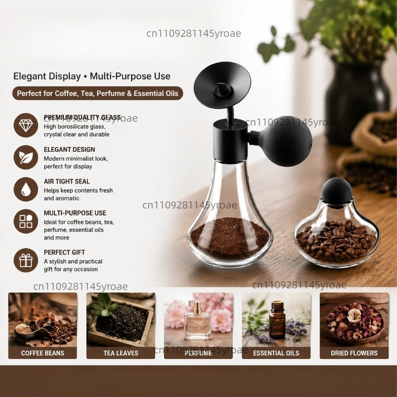 Essential Oils - Glazen aroma-monsterflesje voor koffiebonen, thee, parfum,