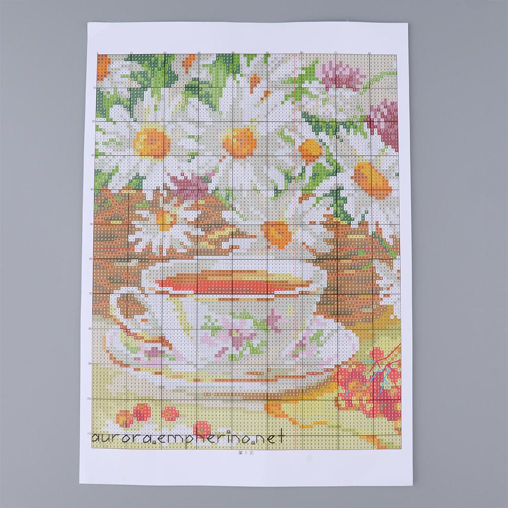 Chamomile Tea - Kruissteek bedrukt canvas kamillethee patroon gestempelde