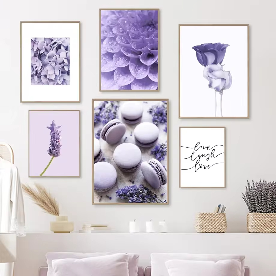 Lavender Oil - Lila Paarse Lavendel Vlinder Muurkunst Canvas