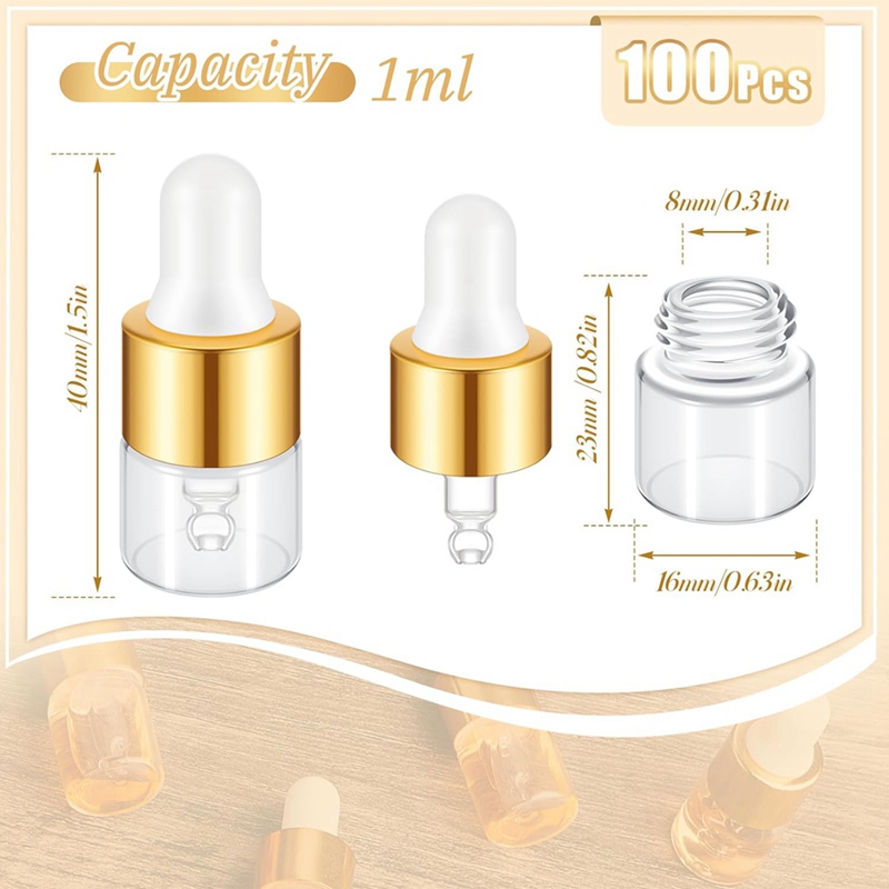 100 Stuks Mini Glazen Druppelf - Essential Oils recensie en prijs